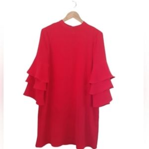 Eliane Rose (Corwick) Women's Shift Dress Layered Sleeve Red Size Medium